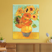 Van Gogh - Twaalf zonnebloemen Canvas Afdruk (Insitu (Woonkamer))