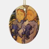 Van Gogh, twee kinderen,  impressionistische kunst Keramisch Ornament (Rechts)