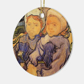 Van Gogh, twee kinderen,  impressionistische kunst Keramisch Ornament (Links)