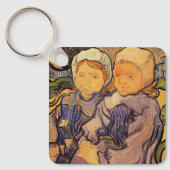 Van Gogh, twee kinderen,  impressionistische kunst Sleutelhanger (Voorkant)