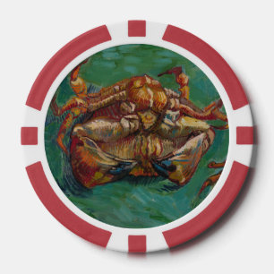 Van Gogh Twee Krabben Groen Impressionistische Kun Poker Chips