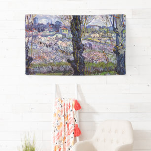 Van Gogh Uitzicht van Arles Bloeiende Boomgaarden Spandoek