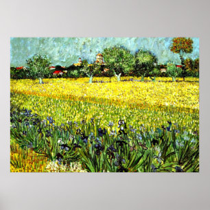 Van Gogh - Uitzicht van Arles met Irises, 1888 Poster