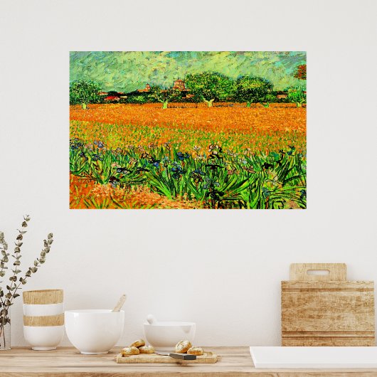 Van Gogh - Uitzicht van Arles met Irises Poster (Keuken)