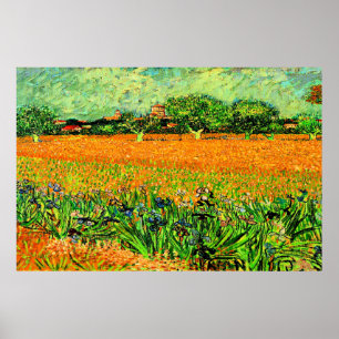 Van Gogh - Uitzicht van Arles met Irises Poster