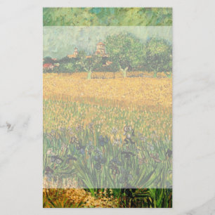 Van Gogh Uitzicht van Arles w Irises,  Kunst Briefpapier