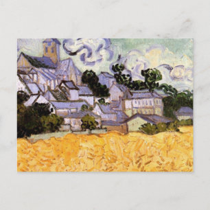 Van Gogh Uitzicht van Auvers met Kerk, Fine Art Briefkaart