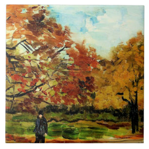 Van Gogh - Uitzicht van een park in Parijs Tegeltje