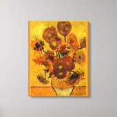 Van Gogh - Vaas met 15 zonnebloemen Canvas Afdruk (Voorkant)