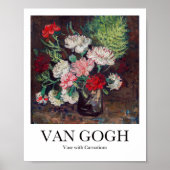 Van Gogh Vaas met Anjers Art Print (Voorkant)
