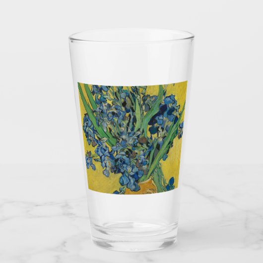 Van Gogh Vaas met Irissen Klassiek Impressionisme Glas (Voorkant)
