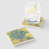 Van Gogh Vaas met Irissen Klassiek Impressionisme Stenen Onderzetter (Zijkant)