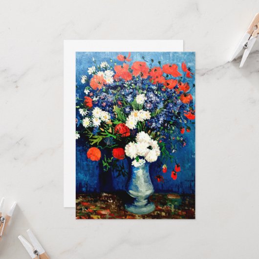 Van Gogh - Vaas met korenbloemen en klaprozen Kaart (Voorkant / Achterkant in situ)