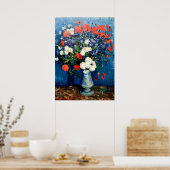 Van Gogh - Vaas met korenbloemen en klaprozen Poster (Keuken)