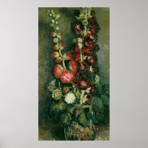 Van Gogh Vaas met stokrozen Poster