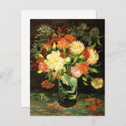 Van Gogh Vase avec Carnations Invitations (Devant / Derrière)