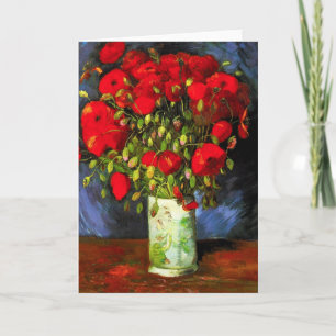 Van Gogh Vase Avec Carte De Voeux Red Poppies