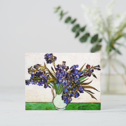 Van Gogh Vase d'Irises Carte postale (Debout devant)