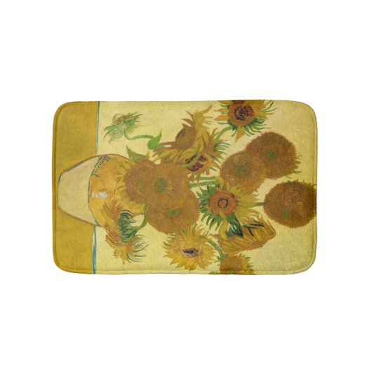 Van Gogh - Vase met 15 zonnebloemen Badmat (Voorkant)