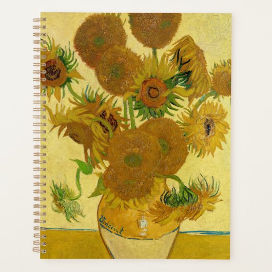 Van Gogh - Vase met 15 zonnebloemen Planner (Voorkant)