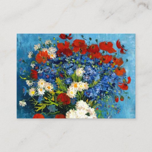 Van Gogh Vase met Cornbloemen en papavers Informatiekaartje (Voorkant)