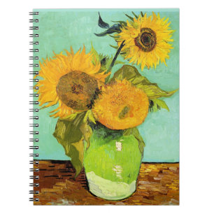 Van Gogh, Vase met drie zonnebloemen Notitieboek