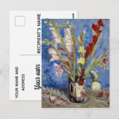 Van Gogh. Vase met Gladioli en China Asters. Briefkaart (Voorkant / Achterkant)