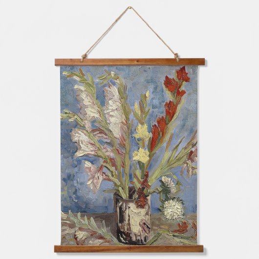 Van Gogh Vase met Gladioli en China Asters Hangend Wandkleed (Voorkant)