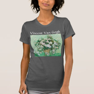 Van Gogh Vase met roze Roses  Flowers Art T-shirt