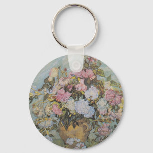 Van Gogh Vase met roze rozen Sleutelhanger