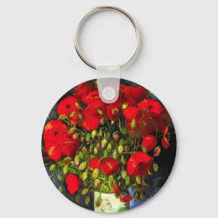 Van Gogh Vase met Sleutelhanger van rode papavers