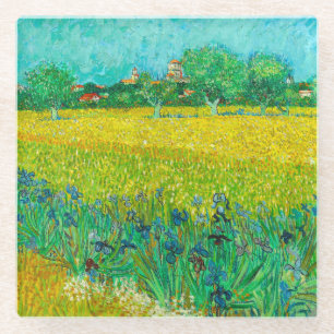 Van Gogh Veld met irissen bij Arles Glazen Onderzetter