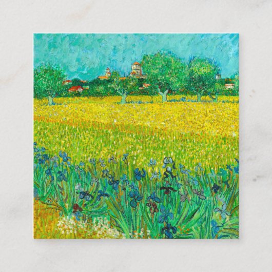 Van Gogh Veld met irissen bij Arles Informatiekaartje (Voorkant)