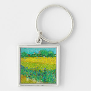 Van Gogh Veld met irissen bij Arles Sleutelhanger