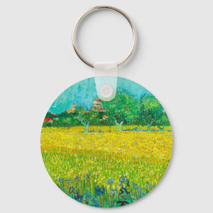 Van Gogh Veld met irissen bij Arles Sleutelhanger