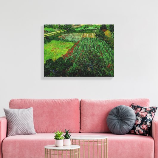 Van Gogh  veld met papavers Canvas Afdruk (Insitu (Woonkamer))