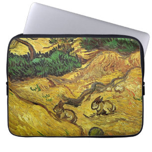 Van Gogh - Veld met twee konijnen Laptop Sleeve