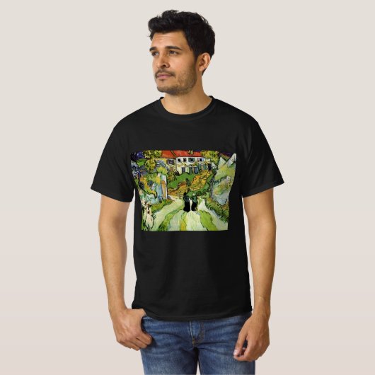 Van Gogh Village Street en Steps Auvers, Figures T-shirt (Voorkant volledig)