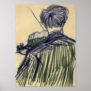 Van Gogh - Violinist van achteren gezien Poster