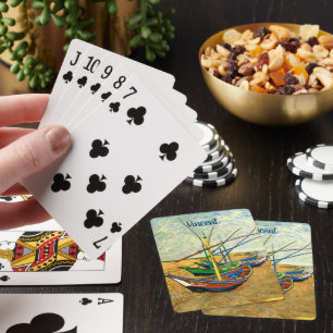 Van Gogh Vissersboten op het strand bij Saintes Ma Pokerkaarten