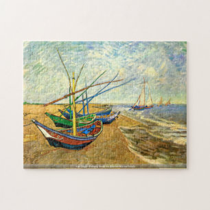 van Gogh - Vist Boats op het strand van Saintes-Ma Legpuzzel