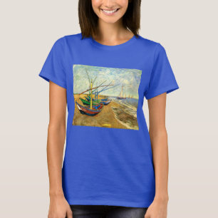 Van Gogh Vist Boats op strand bij Saintes Maries T-shirt