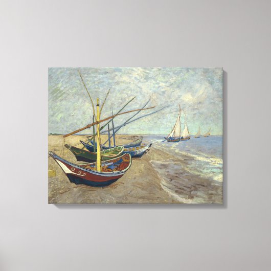 Van Gogh Vist boten op het strand op Les Saint Canvas Afdruk (Voorkant)