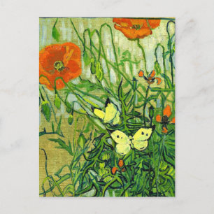 Van Gogh - Vlinders en klaprozen, beroemd kunstwer Briefkaart