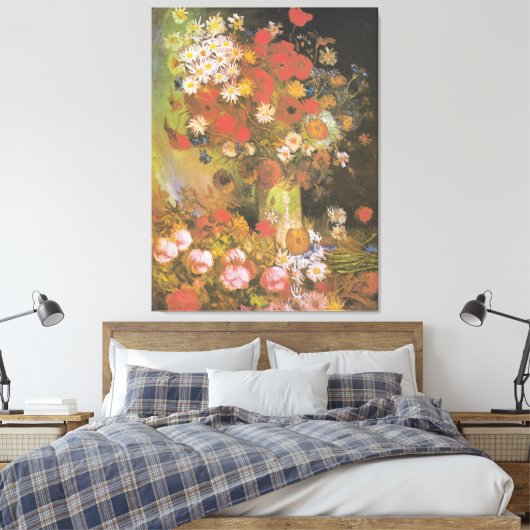 Van Gogh  volken en Chrysanthema Canvas Afdruk (Insitu (Slaapkamer))