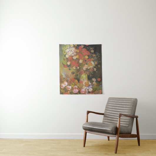 Van Gogh  volken en Chrysanthema Wandkleed (In situ)