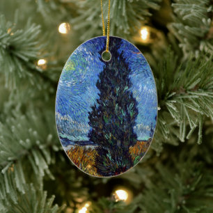 Van Gogh weg met cipressen impressionisme Keramisch Ornament