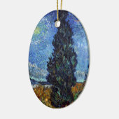 Van Gogh weg met cipressen impressionisme Keramisch Ornament (Links)