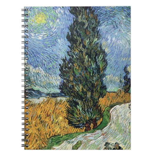 Van Gogh Weg Met Cipressen Impressionisme Notitieboek (Voorkant)