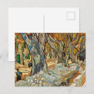 Van Gogh Wegherstellers Herfst Platanen Kunst Briefkaart